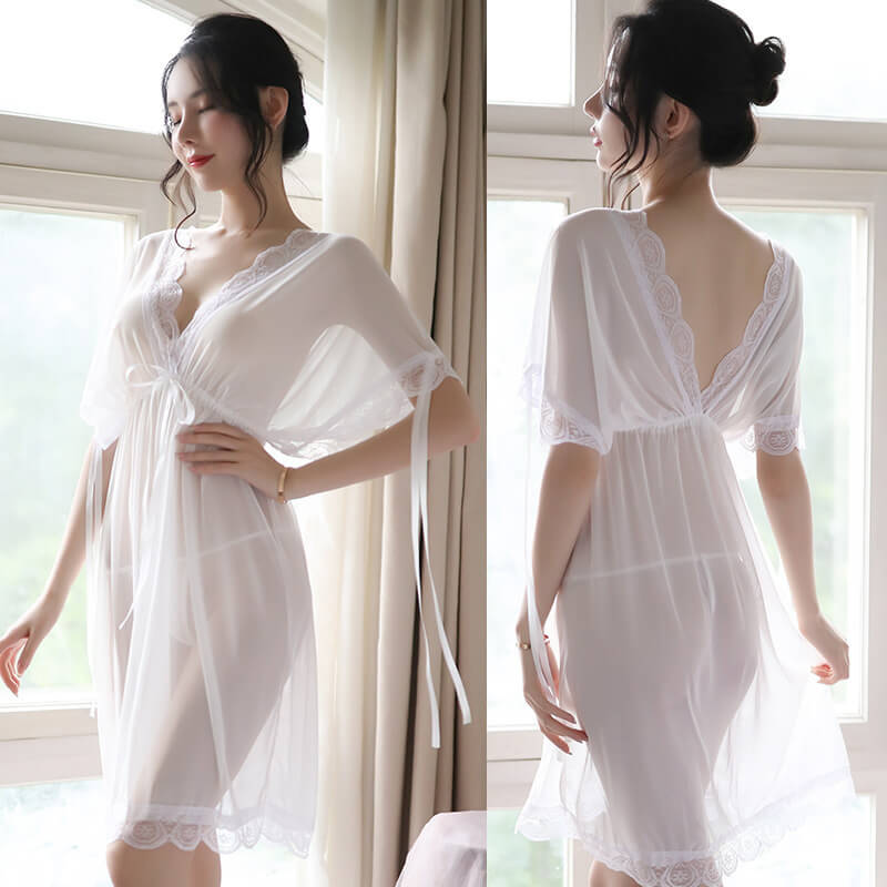 Mesh bow nightdress.w.3