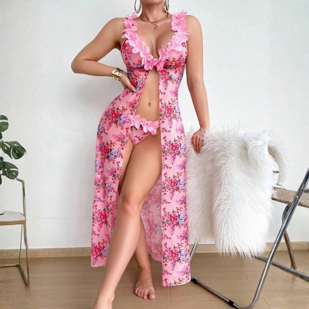 Floral pastoral nightgown set.d (3) কোডঃ Lin34d; Floral pastoral nightgown set - Image 1